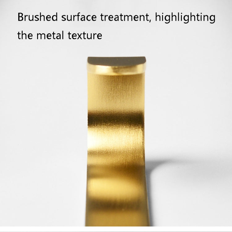 Brass Gold Color Brushed Hook Punch-Free Metal Hanging Hook, Small, Large