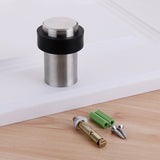 Rubber Anti-Collision Door Gear Punching Stainless Steel Round Door Resistant Home Floor-Shaped Cylindrical Door Touch, 46mm Punch, 60mm Punch, 80mm Punch, 46mm Punch-free, 60mm Punch-free, 80mm Punch-free, Brushed Steel 46mm With Plastic Head+Punch-fr...
