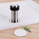 Rubber Anti-Collision Door Gear Punching Stainless Steel Round Door Resistant Home Floor-Shaped Cylindrical Door Touch, 46mm Punch, 60mm Punch, 80mm Punch, 46mm Punch-free, 60mm Punch-free, 80mm Punch-free, Brushed Steel 46mm With Plastic Head+Punch-fr...