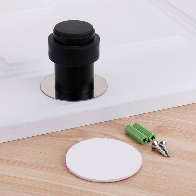 Rubber Anti-Collision Door Gear Punching Stainless Steel Round Door Resistant Home Floor-Shaped Cylindrical Door Touch, 46mm Punch, 60mm Punch, 80mm Punch, 46mm Punch-free, 60mm Punch-free, 80mm Punch-free, Brushed Steel 46mm With Plastic Head+Punch-fr...