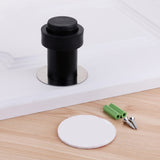 Rubber Anti-Collision Door Gear Punching Stainless Steel Round Door Resistant Home Floor-Shaped Cylindrical Door Touch, 46mm Punch, 60mm Punch, 80mm Punch, 46mm Punch-free, 60mm Punch-free, 80mm Punch-free, Brushed Steel 46mm With Plastic Head+Punch-fr...