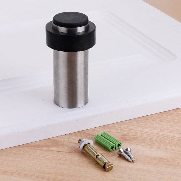 Rubber Anti-Collision Door Gear Punching Stainless Steel Round Door Resistant Home Floor-Shaped Cylindrical Door Touch, 46mm Punch, 60mm Punch, 80mm Punch, 46mm Punch-free, 60mm Punch-free, 80mm Punch-free, Brushed Steel 46mm With Plastic Head+Punch-fr...