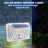 Solar Wall Light Garden Four-Sided Luminous Solar Light Human Body Induction Waterproof Outdoor Light, 90 LED