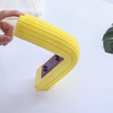 2 PCS 28cm Half-Fold Narrow Mouth Universal Mop Sponge Tape Head Replacement Fittings, Yellow, Gray