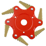 Toothed Mower Blade Six-Leaf Cyclone Blade Agricultural Weeder Parts, Golden Blade Bagged Gray, Golden Blade Bagged Green, Golden Blade Bagged Yellow, Golden Blade Bagged Red Golden Blade Bagged Red