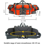 5L Outdoor Sports Multifunctional Cycling Hiking Waist Bag Waterproof Large-Capacity Kettle Bag, 28.5 x 15 x 13cm