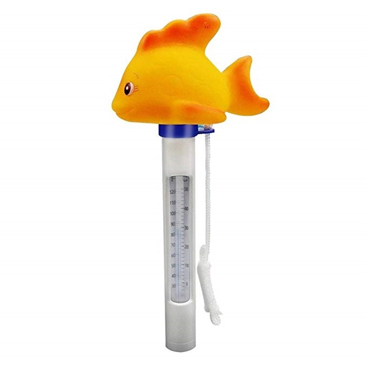 K-1020D Cartoon Yellow Gold Fish Pool Thermometer Pool Water Temperature Meter, Gold Fish Gold Fish