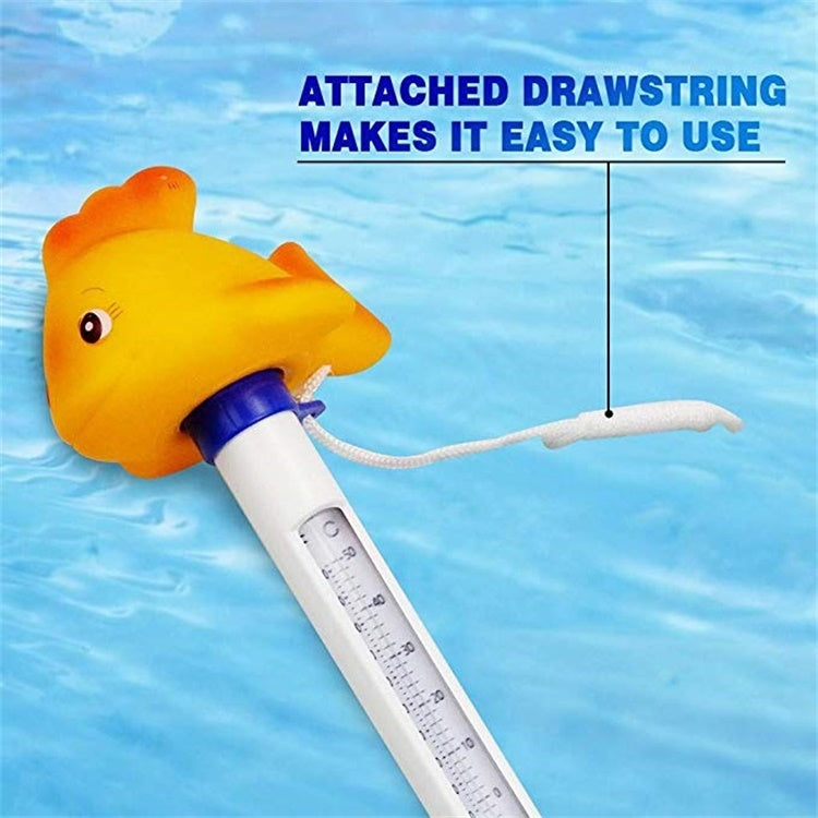 K-1020D Cartoon Yellow Gold Fish Pool Thermometer Pool Water Temperature Meter, Gold Fish