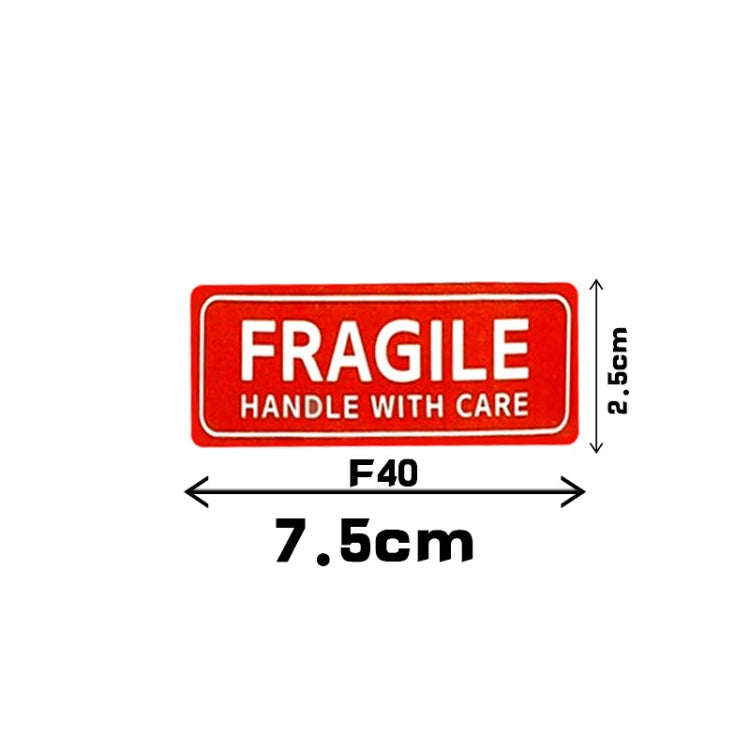 Handle Fragile Warning Stickers Carefully, F40
