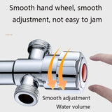 Stainless Steel Double Outlet Angle Valve Single Handle Double Control 1 In 2 Out Electroplating Wire Drawing Angle Valve, Plated, Drawing, Three Round Plated Cold Water, Three Round Plated Hot Water, Plum Wheel Plated Cold Water                       ...