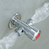 Stainless Steel Double Outlet Angle Valve Single Handle Double Control 1 In 2 Out Electroplating Wire Drawing Angle Valve, Plated, Drawing, Three Round Plated Cold Water, Three Round Plated Hot Water, Plum Wheel Plated Cold Water                       ...
