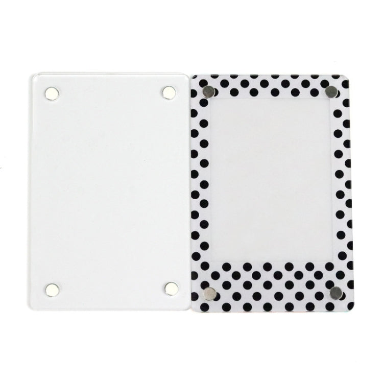 3 Inch Photo Acrylic Photo Frame Refrigerator Magnetic Sticker For Polaroid, 98 Persent Translucent, Wave Point, Pink, Blue Wave Point