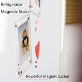 3 Inch Photo Acrylic Photo Frame Refrigerator Magnetic Sticker For Polaroid, 98 Persent Translucent, Wave Point, Pink, Blue