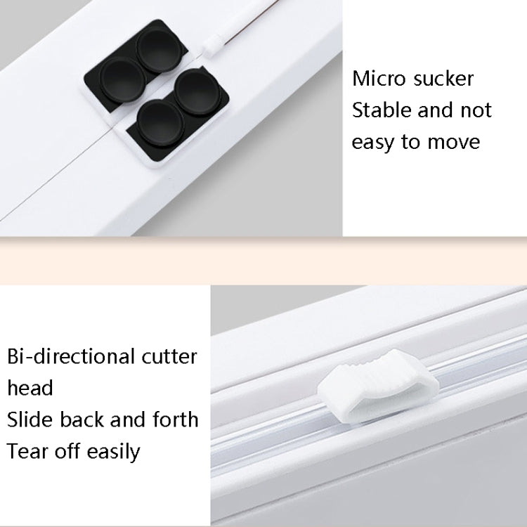 Suction Cup Type Cling Film Cutter Household Plastic Wrap Adjustable Storage Cutting Box, Suction Cup Cling Film Cutter