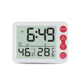 Multifunctional Indoor Thermometer And Hygrometer Large Screen Alarm Clock Kitchen Electronic Countdown Timer, Black Shell Black Button, White Shell Black Button, White Shell Red Button, White Shell Green Button, White Shell Blue Button White Shell Red Button
