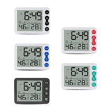 Multifunctional Indoor Thermometer And Hygrometer Large Screen Alarm Clock Kitchen Electronic Countdown Timer, Black Shell Black Button, White Shell Black Button, White Shell Red Button, White Shell Green Button, White Shell Blue Button