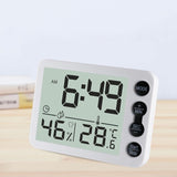 Multifunctional Indoor Thermometer And Hygrometer Large Screen Alarm Clock Kitchen Electronic Countdown Timer, Black Shell Black Button, White Shell Black Button, White Shell Red Button, White Shell Green Button, White Shell Blue Button