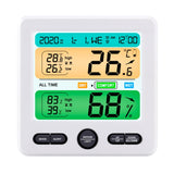 Indoor Color Digital Display Thermometer & Hygrometer Household Large-Screen Electronic Clock, TS-6211-W, TS-6211-B TS-6211-W