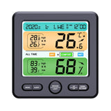 Indoor Color Digital Display Thermometer & Hygrometer Household Large-Screen Electronic Clock, TS-6211-W, TS-6211-B TS-6211-B