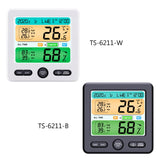 Indoor Color Digital Display Thermometer & Hygrometer Household Large-Screen Electronic Clock, TS-6211-W, TS-6211-B