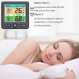 Indoor Color Digital Display Thermometer & Hygrometer Household Large-Screen Electronic Clock, TS-6211-W, TS-6211-B