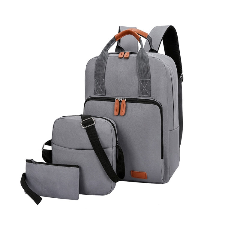 3 In 1 Travel Backpack Student School Bag USB Computer Backpack, light Grey, Blue, Black, Pink light Grey