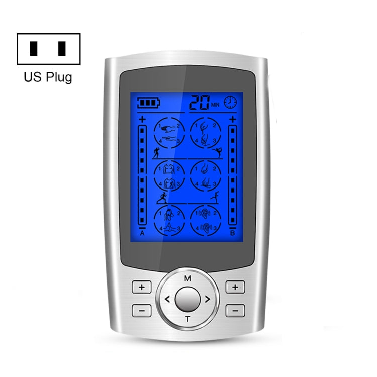 24-Mode Digital Electronic Pulse Massager Intelligent Whole Body Physical Therapy Meridian Massager, US Plug, EU Plug, AU Plug, UK Plug US Plug Silver