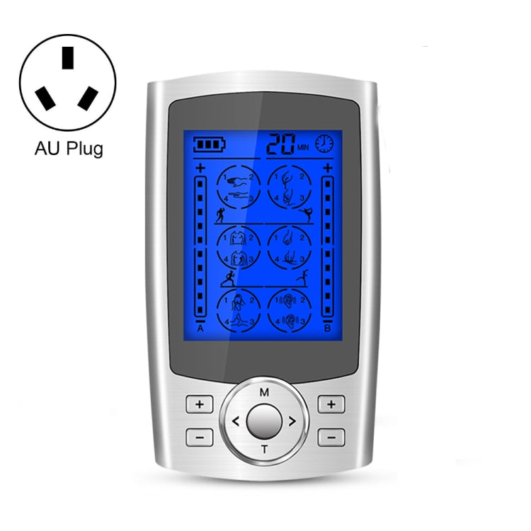 24-Mode Digital Electronic Pulse Massager Intelligent Whole Body Physical Therapy Meridian Massager, US Plug, EU Plug, AU Plug, UK Plug AU Plug Silver