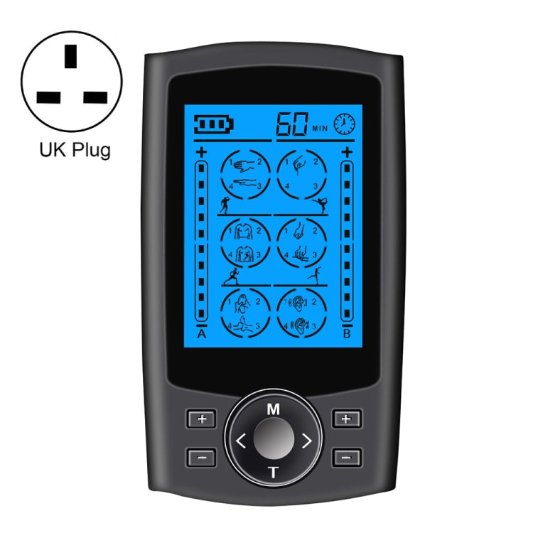 24-Mode Digital Electronic Pulse Massager Intelligent Whole Body Physical Therapy Meridian Massager, US Plug, EU Plug, AU Plug, UK Plug UK Plug Black