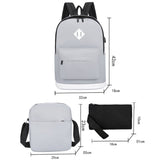 3 in 1 College Style Casual Backpack Student USB Charging Backpack