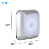 1143 Human Body Sensation Night Light Smart Home Sensing Lights, Silver White Light, Silver Warm Light, White Shell White Light, White Shell Warm Light