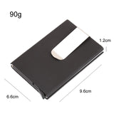 Aluminum Alloy Credit Card Case RFID Anti-Magnetic Metal Card Box, Microfiber Leather Black, Microfiber Leather Apricot