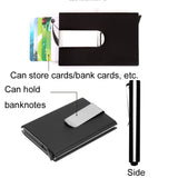 Aluminum Alloy Credit Card Case RFID Anti-Magnetic Metal Card Box, Microfiber Leather Black, Microfiber Leather Apricot