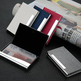 Stainless Steel Business Card Holder, Red, Blue, Black, Brown, White, Gray, Bronze