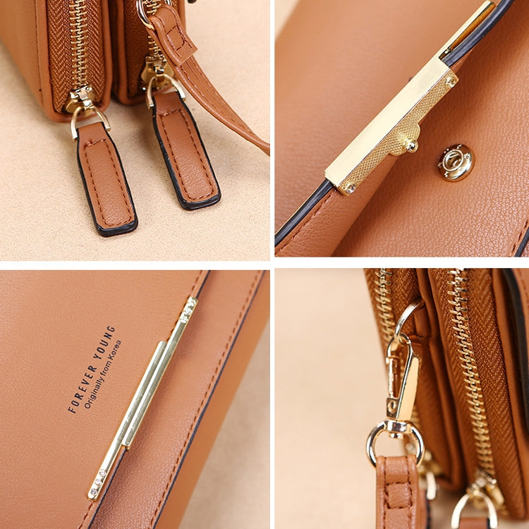 Ladies Wallet Large Capacity Multi-Function Shoulder Bag, Red, Wine Red, Blue, Black, Pink, Brown, Gray