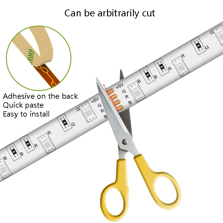 LED Light Strip 16 Color Remote Control RGB Light Belt USB Symphony Neon Decorative Soft Light Bar, 3m, 4m