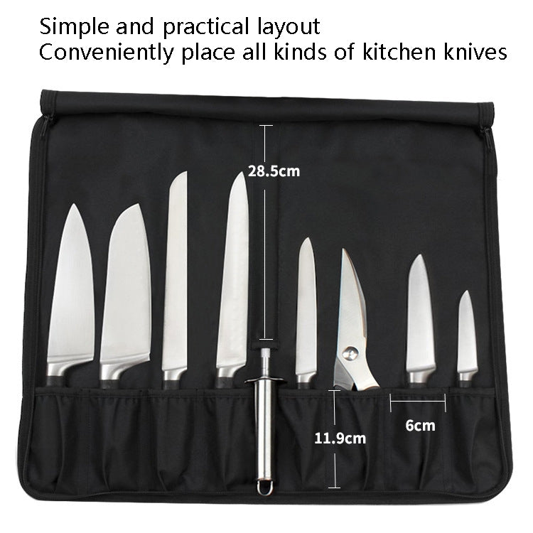 WESSLECO Chef Knife Storage Bag Knife Roll Bag, WESSLECO Black