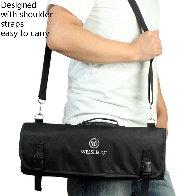 WESSLECO Chef Knife Storage Bag Knife Roll Bag, WESSLECO Black