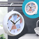 Round Waterproof Wall Clock Kitchen And Bathroom Desktop Clock Ornaments, Round Waterproof Wall Clock