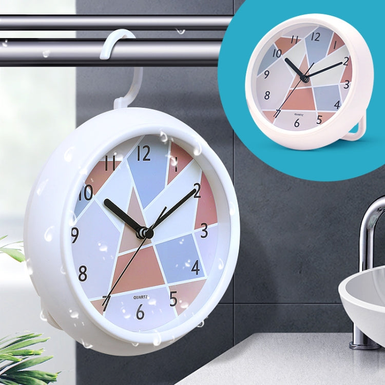 Round Waterproof Wall Clock Kitchen And Bathroom Desktop Clock Ornaments, Round Waterproof Wall Clock