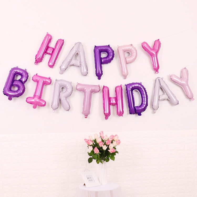 2 PCS 16 Inch Happy Birthday Letter Aluminum Film Balloon Birthday Party Decoration Specification： US Version Princess