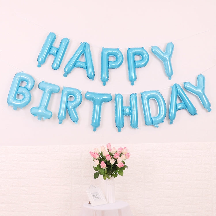 2 PCS 16 Inch Happy Birthday Letter Aluminum Film Balloon Birthday Party Decoration Specification： US Version Bandy Blue