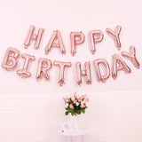 2 PCS 16 Inch Happy Birthday Letter Aluminum Film Balloon Birthday Party Decoration Specification： US Version Rose Gold
