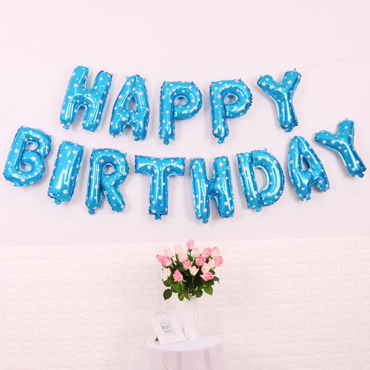 2 PCS 16 Inch Happy Birthday Letter Aluminum Film Balloon Birthday Party Decoration Specification： Classic Blue