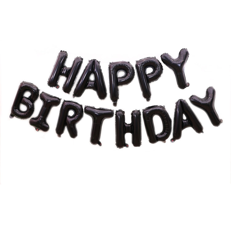 2 PCS 16 Inch Happy Birthday Letter Aluminum Film Balloon Birthday Party Decoration Specification： US Version Black