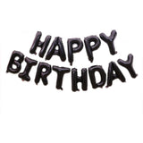 2 PCS 16 Inch Happy Birthday Letter Aluminum Film Balloon Birthday Party Decoration Specification： US Version Black