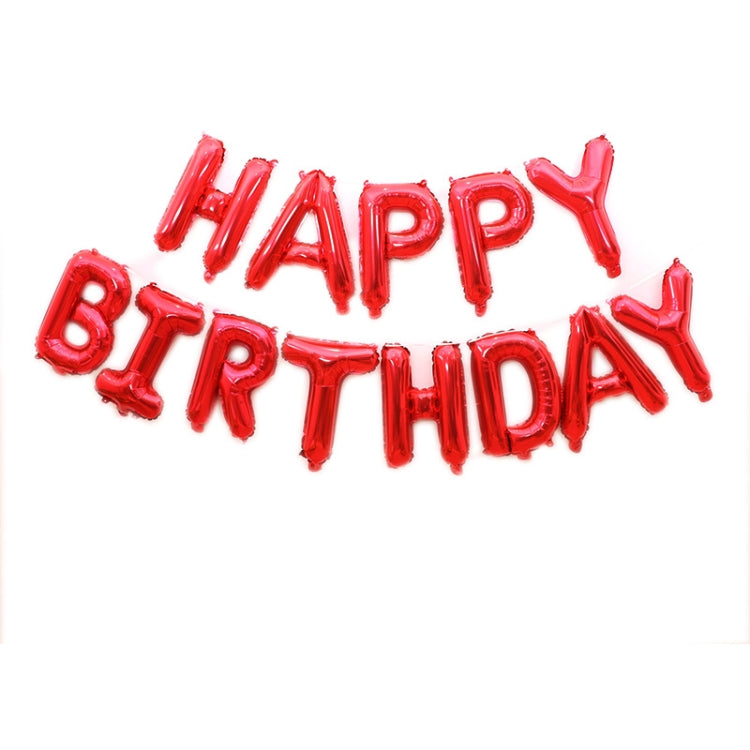 2 PCS 16 Inch Happy Birthday Letter Aluminum Film Balloon Birthday Party Decoration Specification： US Version Red