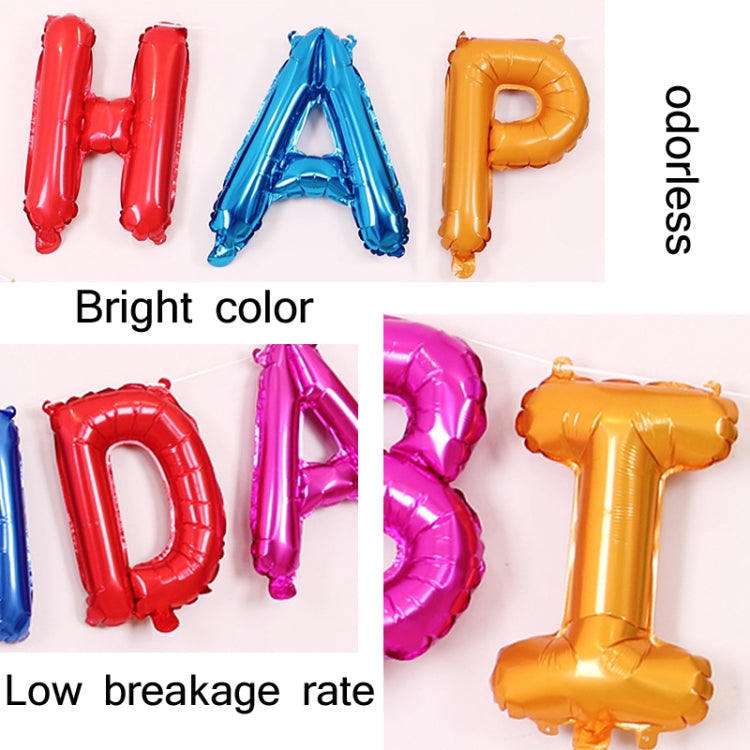 2 PCS 16 Inch Happy Birthday Letter Aluminum Film Balloon Birthday Party Decoration Specification：