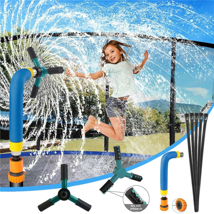 Trampoline 360 Degree Automatic Rotating Sprinkler Gardening Water Toy,Size:, Large (Green), Small (Blue)