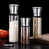 304 Stainless Steel Sea Salt Pepper Grinder Home Pepper Coffee Manual Grinding Bottle, 2 PCS 200ml, 270ml, 450ml